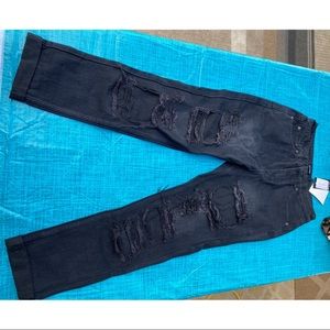 Nasty Gal - Born Into Trouble Distressed Denim Mom Jeans